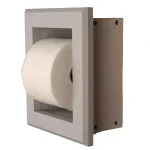 Unbranded Newton Recessed Toilet Paper Holder with Bevel Frame, Solid Pine, Gray thumbnail 1