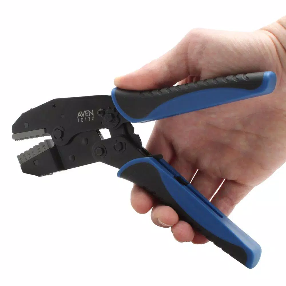 Aven Deluxe Crimping Tool Kit with 5 Quick-Change Dies, Wire Stripper and 148-Piece Connector Set