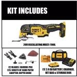 DEWALT 20V MAX XR Brushless 3-Speed Oscillating Multi-Tool Kit with 2.0Ah Battery and Charger thumbnail 2