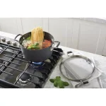 Calphalon Select by Calphalon 6 Qt. Hard-Anodized Nonstick Stock Pot with Glass Lid, Black thumbnail 3