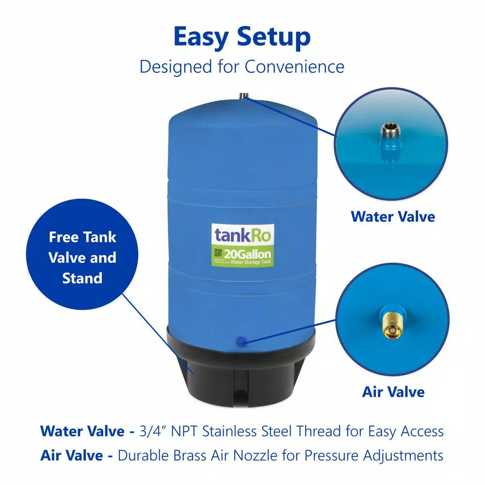 Express Water 20 Gallon Reverse Osmosis Storage Pressure Tank - RO Water Filtration Expansion Tank