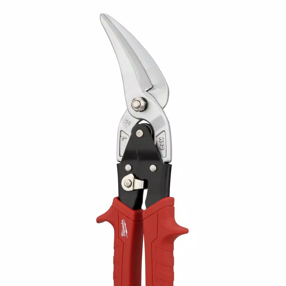 Milwaukee 11 in. Left-Cut Offset Aviation Snips with Forged Serrated Blades