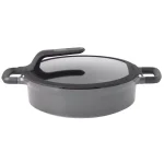 BergHOFF GEM Stay Cool 4.9 qt. Cast Aluminum Nonstick Saute Pan with Glass Lid, Gray thumbnail 1