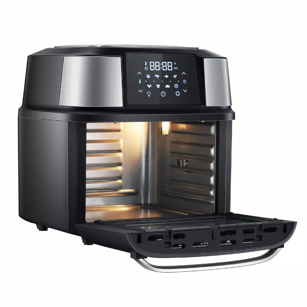 GoWISE USA Mojave 5-Tray Air Fryer Dehydrator & Rotisserie Oven, 1800W, Black/Stainless Steel