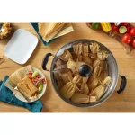 IMUSA 24 Qt. Aluminum Stovetop Steamer with Tempered Glass Lid thumbnail 5