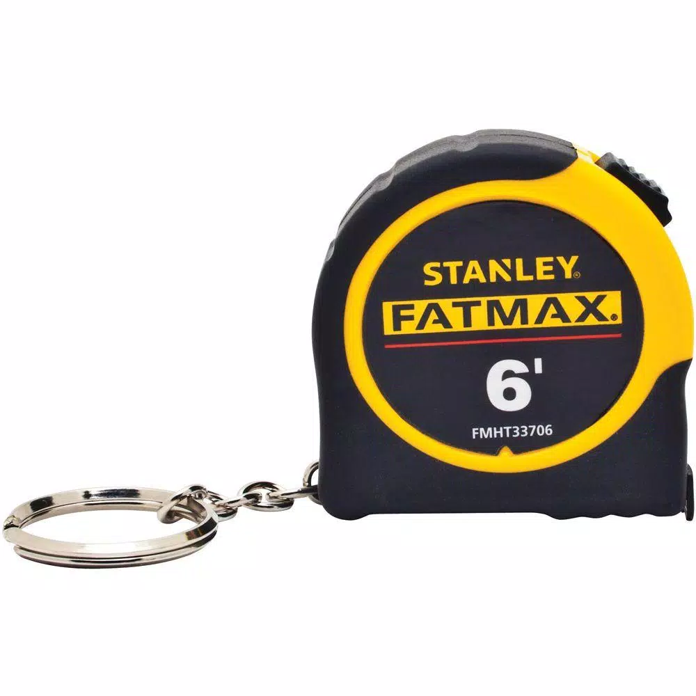 Stanley FATMAX 6 ft. Keychain Pocket Tape Measure, 1/2 in. Width, Metal Blade