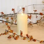 LUMABASE 10 in. Glass Hurricane LED Flameless Candle with Moving Flame, Battery Operated thumbnail 2