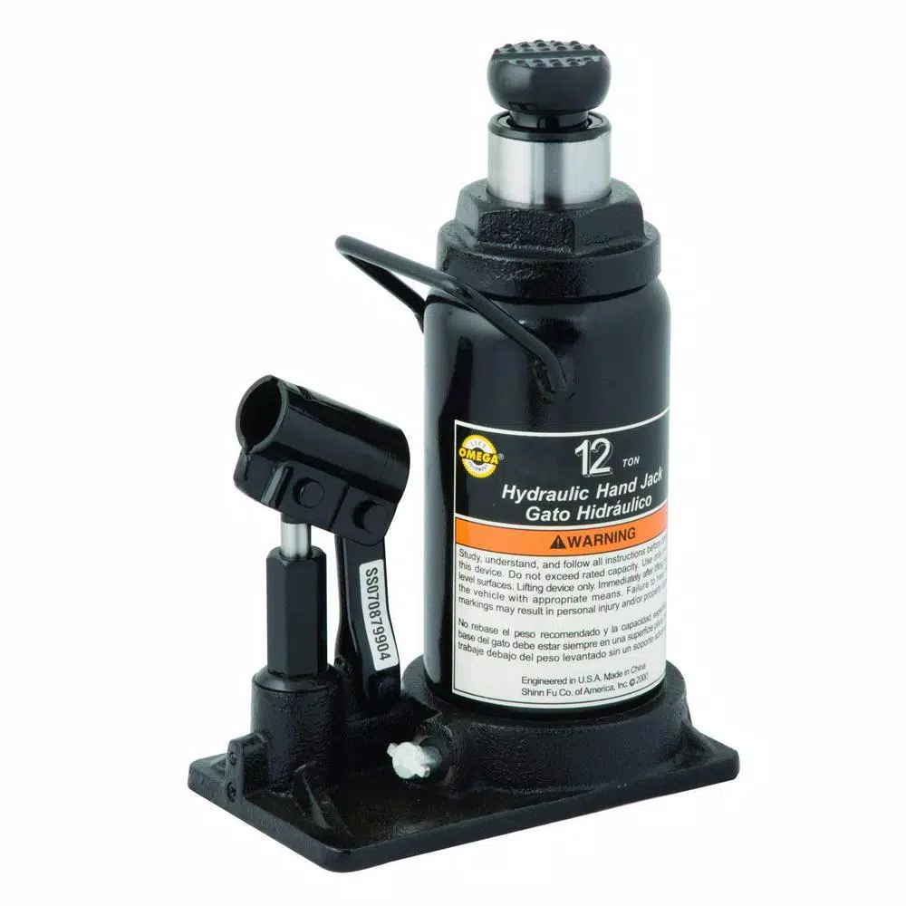 Omega Lift Omega 10120 12-Ton Capacity Black Hydraulic In-Line Bottle Jack
