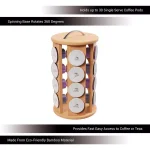 Classic Cuisine 20-Count Bamboo Rotating Coffee Pod Organizer Carousel thumbnail 3