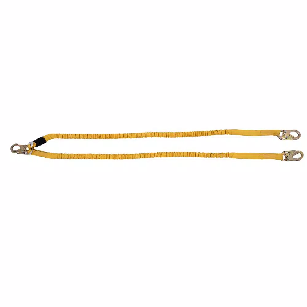WERNER Upgear 6 ft. SoftCoil Twin Leg Lanyard with Energy Absorbing Inner Core and Snap Hooks