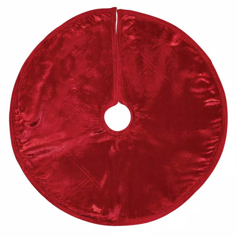 VHC Brands 21 in. Tristan Cherry Red and Shamrock Green Plaid Christmas Tree Skirt