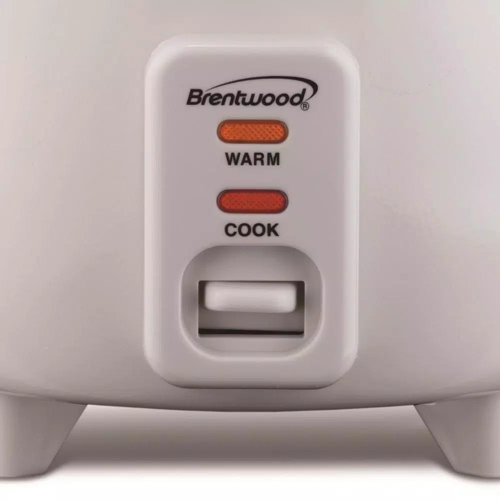 Brentwood 10-Cup White Steam Rice Cooker and Vegetable Steamer, 700W