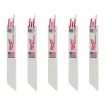 Milwaukee 6 in. 14 TPI Metal Cutting Reciprocating Saw Blades, 5-Pack thumbnail 1