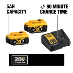 DEWALT 20V MAX XR 1/2 in. Mid-Range Brushless Cordless Impact Wrench Kit with (2) 5.0 Ah Batteries & Charger thumbnail 9