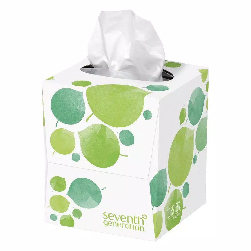 SEVENTH GENERATION 100% Recycled Facial Tissue, 2-Ply, 85-Count (36 Boxes per Carton)