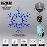 Kringle Traditions 36 in. 105-Light Blue and White LED Folding Snowflake Decoration thumbnail 2