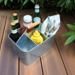 Artland Oasis Carry All Galvanized Iron Condiment Server and Garden Caddy, Silver thumbnail 2