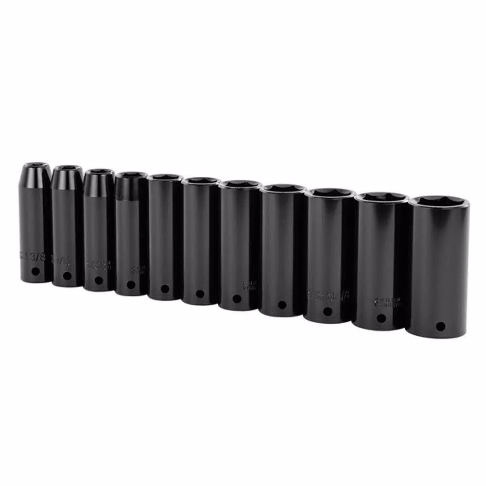 Stanley 1/2 in. Drive SAE Deep Impact Socket Set, 11-Piece