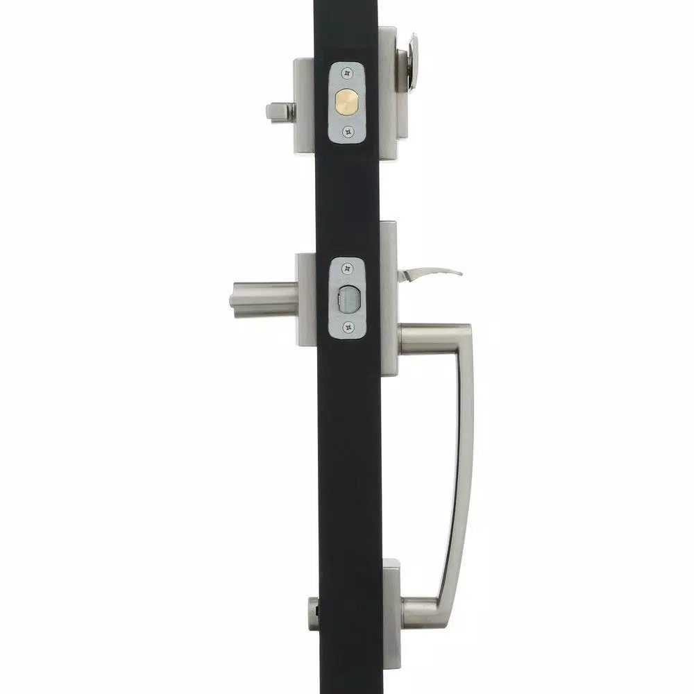 Baldwin Prestige Spyglass Single Cylinder Satin Nickel Handleset with Square Lever and SmartKey Security