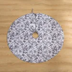 Country Living Faith 48 in. Reversible Quilted Microfiber Tree Skirt - Chickadee Toile & Floral thumbnail 7