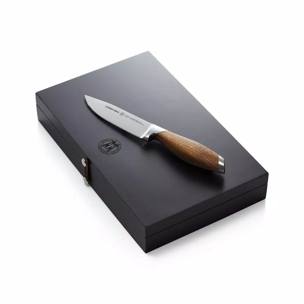 SCHMIDT BROS. Schmidt Brothers Bonded Teak 4-Piece Jumbo Steak Knife Set with Wood Gift Box