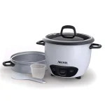 AROMA 6-Cup Pot Style Rice Cooker and Food Steamer, White thumbnail 2