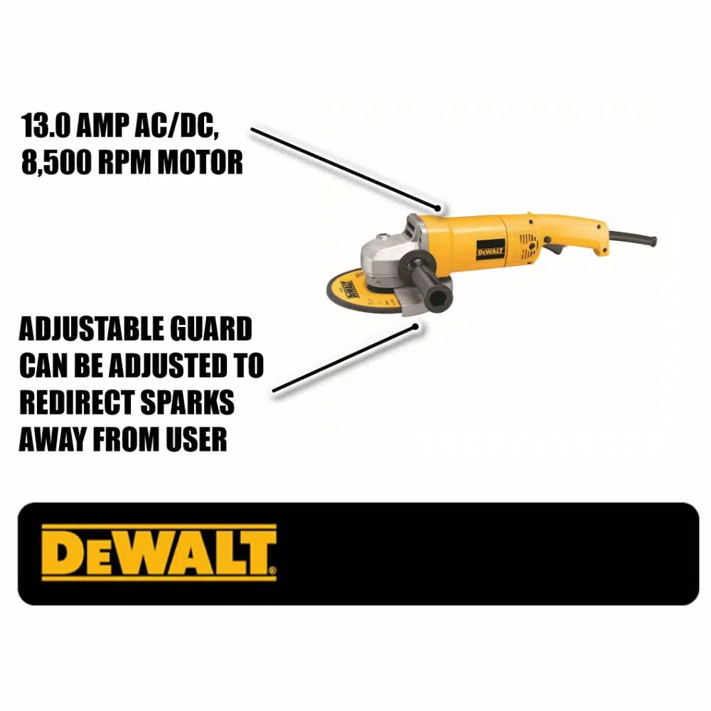 DeWalt 7 in. Medium Angle Grinder, 13 Amp, 8,000 RPM