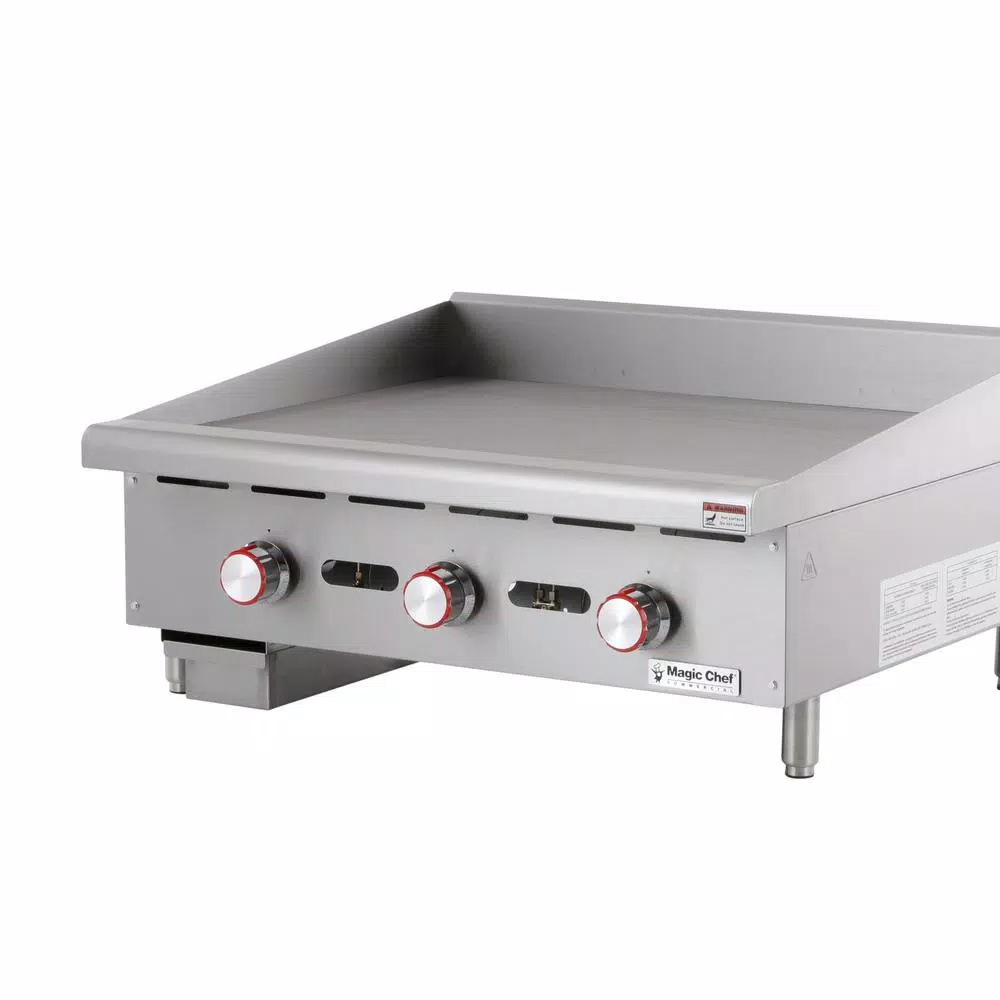 Magic Chef 36 in. Commercial Thermostatic Countertop Gas Griddle, Stainless Steel