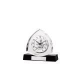 Bulova Trident K-9 Crystal Table Clock with Ebony Gloss Hardwood Base and Polished Chrome Skeleton Movement thumbnail 2