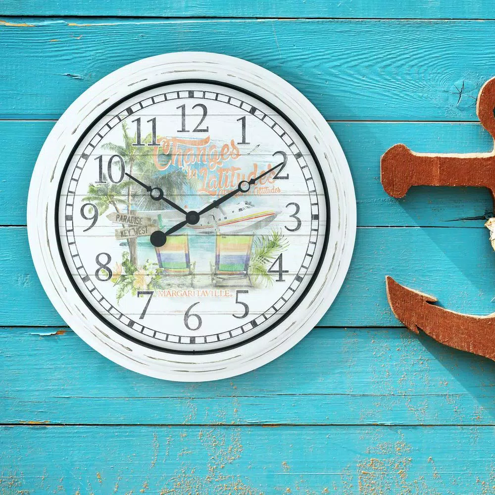 La Crosse Technology Margaritaville 15.75 in. Indoor/Outdoor Quartz Wall Clock - Changes in Latitudes