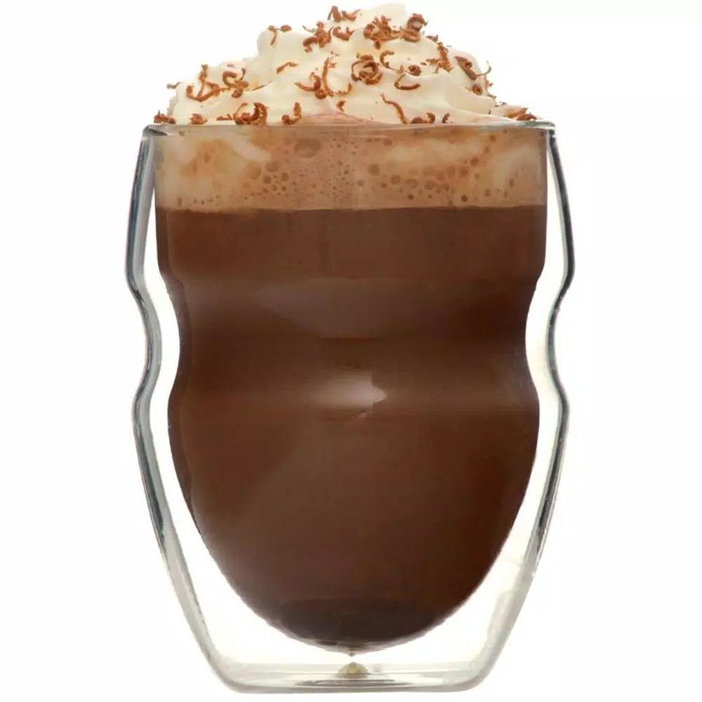 Ozeri Serafino Double Wall 8 oz. Borosilicate Glass Beverage & Coffee Glasses - Set of 4