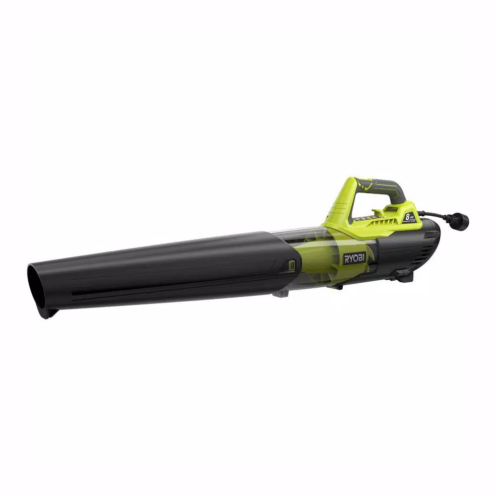 RYOBI 8 Amp Electric Jet Fan Blower, 135 MPH, 440 CFM, 2-Speed Handheld Leaf Blower (Refurbished)
