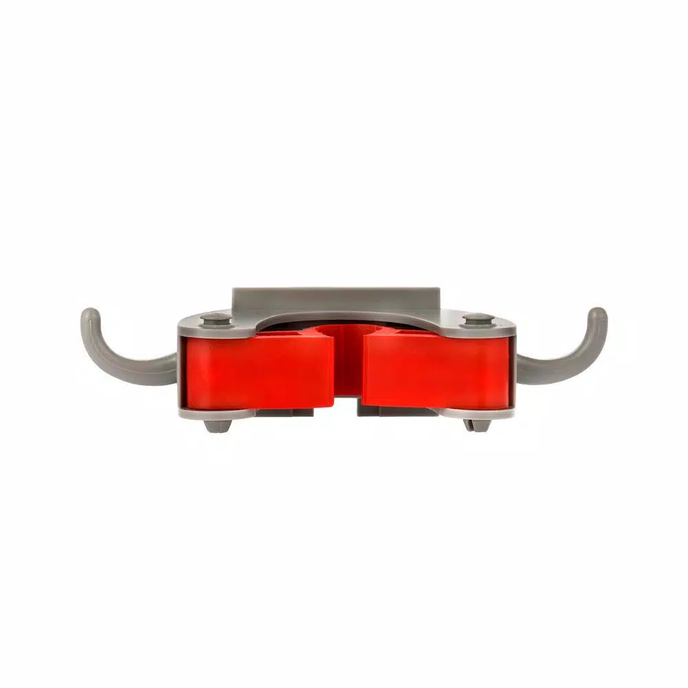 Alpine Industries Single Wall Mounted Mop and Broom Holder with 2 Hooks