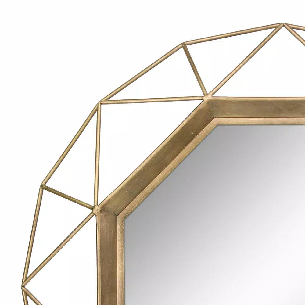Stonebriar Collection Stonebriar Antique Gold Geometric Art Deco Wall Mirror, 30 in.