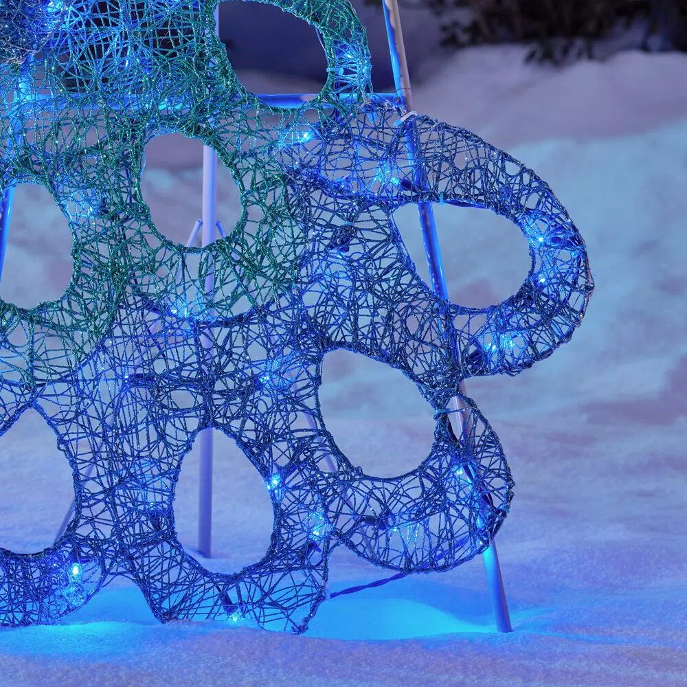 Home Accents Holiday 70 in. Blue Peacock LED Yard Decoration with 120 Lights