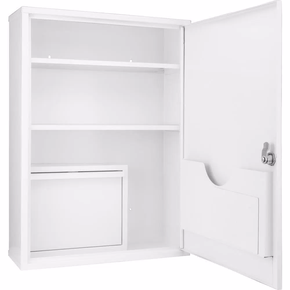 BARSKA Large Medical Cabinet First Aid Kit with Magnetic Dry Erase Pad and Lock Box