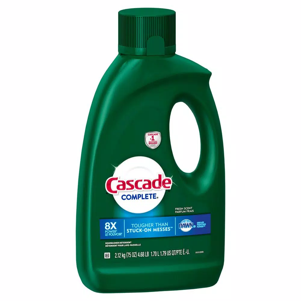 Cascade Complete Dishwasher Gel with Dawn, Fresh Scent, 75 oz.