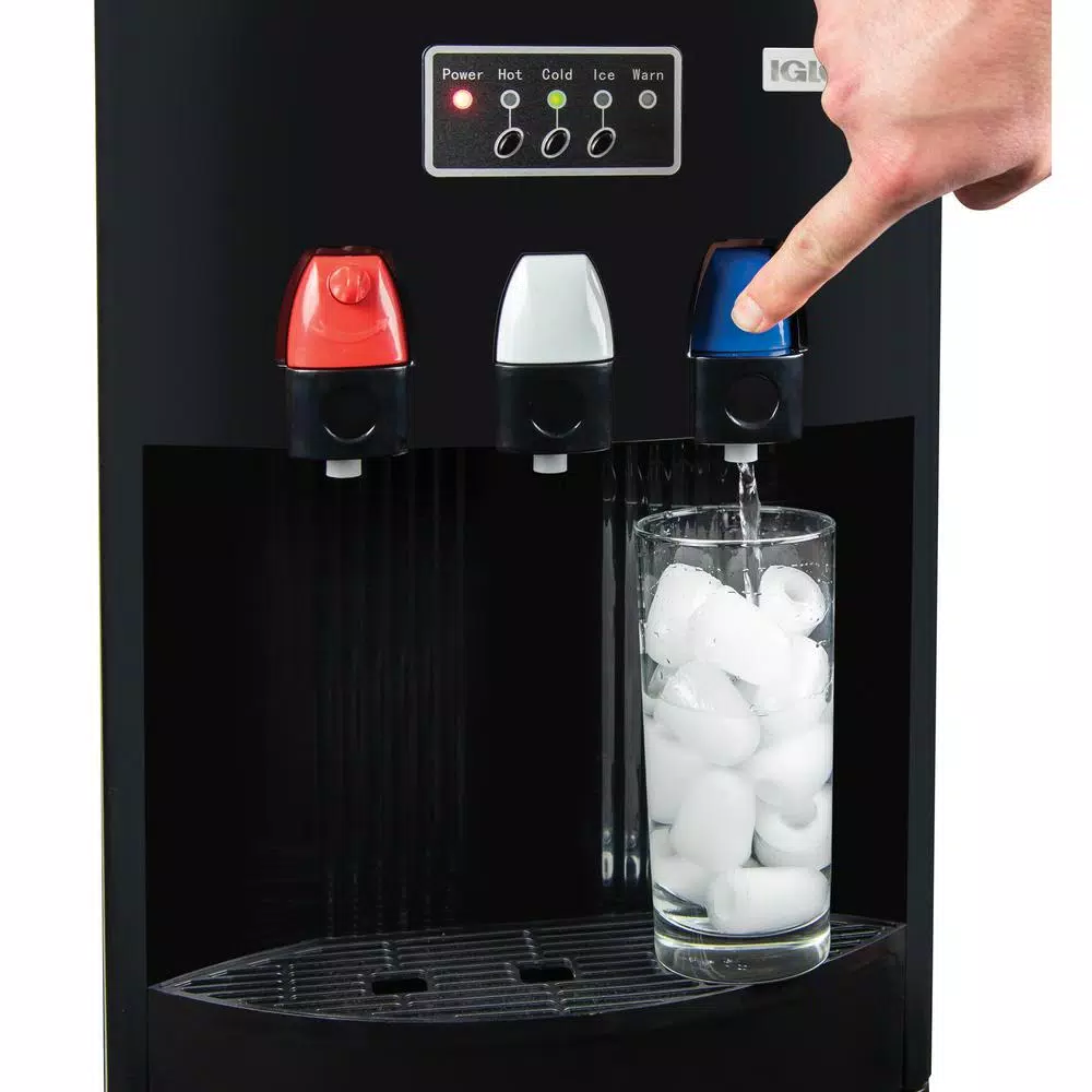 Igloo Top Loading Water Dispenser with Built-in Ice Maker, Hot & Cold Water, Black
