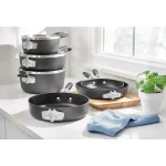 Calphalon Select by Calphalon 9-Piece Hard-Anodized Nonstick Cookware Set, Space-Saving Nesting Design, Black thumbnail 8