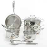 Oster Cuisine Kellerton 10-Piece Stainless Steel Cookware Set with Copper Accents thumbnail 2