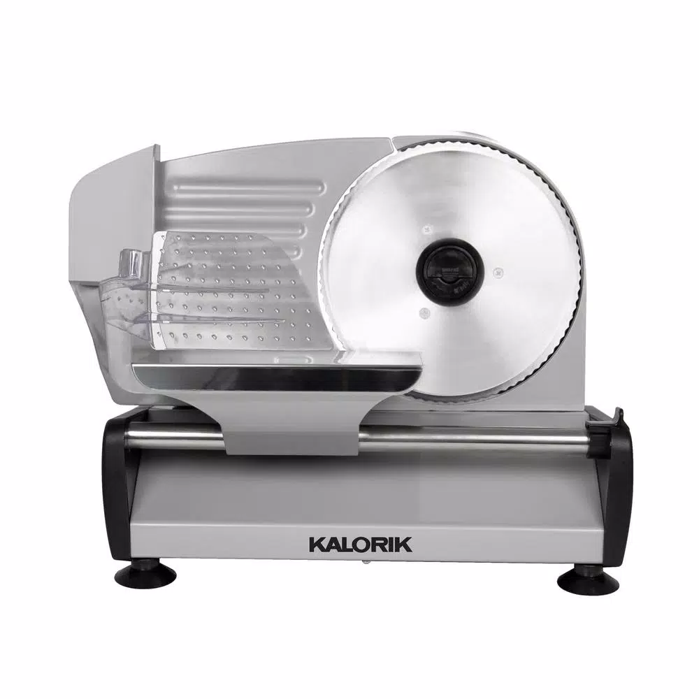 KALORIK 200W Professional Food Slicer with 7.5 in. Stainless Steel Serrated Blade, Silver