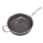 MasterPan Granite Ultra 5 qt. Cast Aluminum Nonstick Saute Pan with Glass Lid, Black thumbnail 2