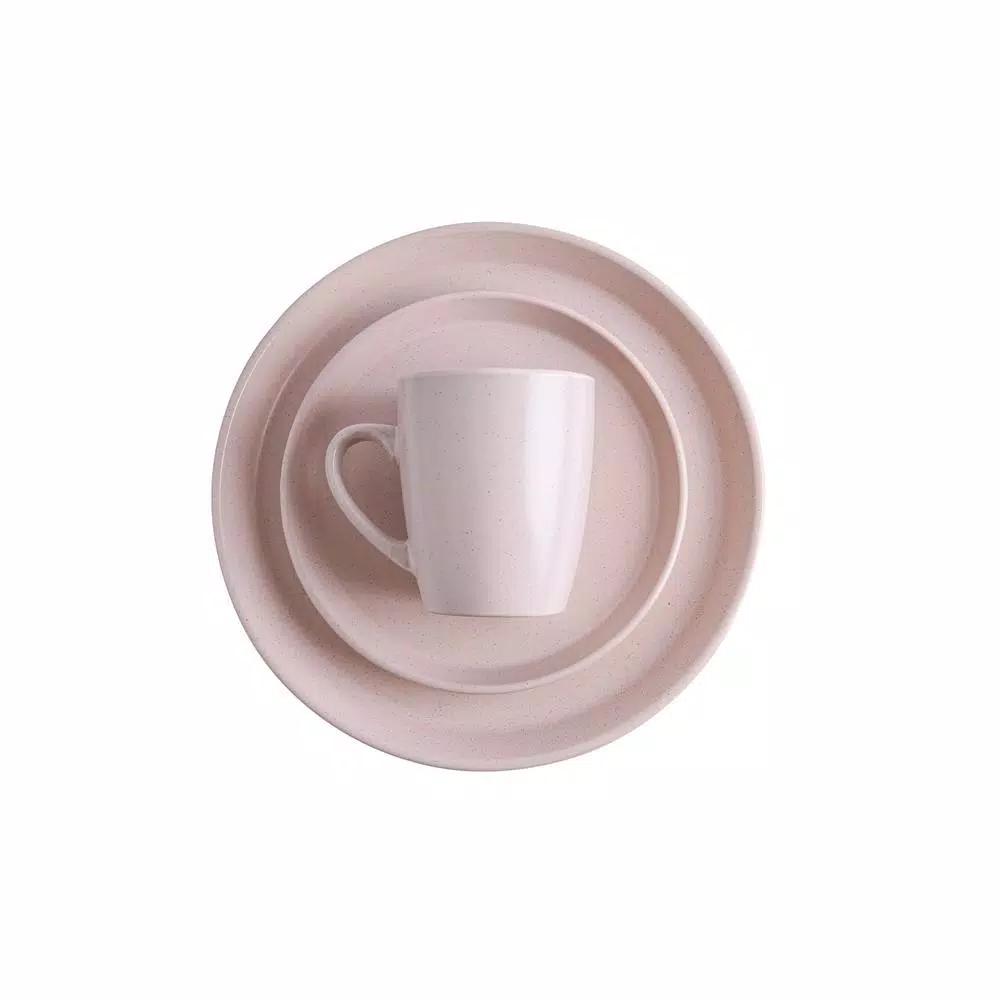 STONE LAIN 32-Piece Pink Stoneware Dinnerware Set, Service for 8