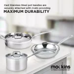 Mockins 15-Piece Tri-Ply Stainless Steel Cookware Set with Lids thumbnail 7