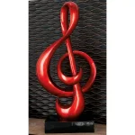 LITTON LANE Abstract Red Treble Clef Musical Symbol Sculpture - Polystone & Fiberglass Statuary thumbnail 1