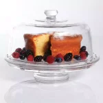 Gibson Home Great Foundations 2-Piece Glass Cake Stand with Dome thumbnail 1
