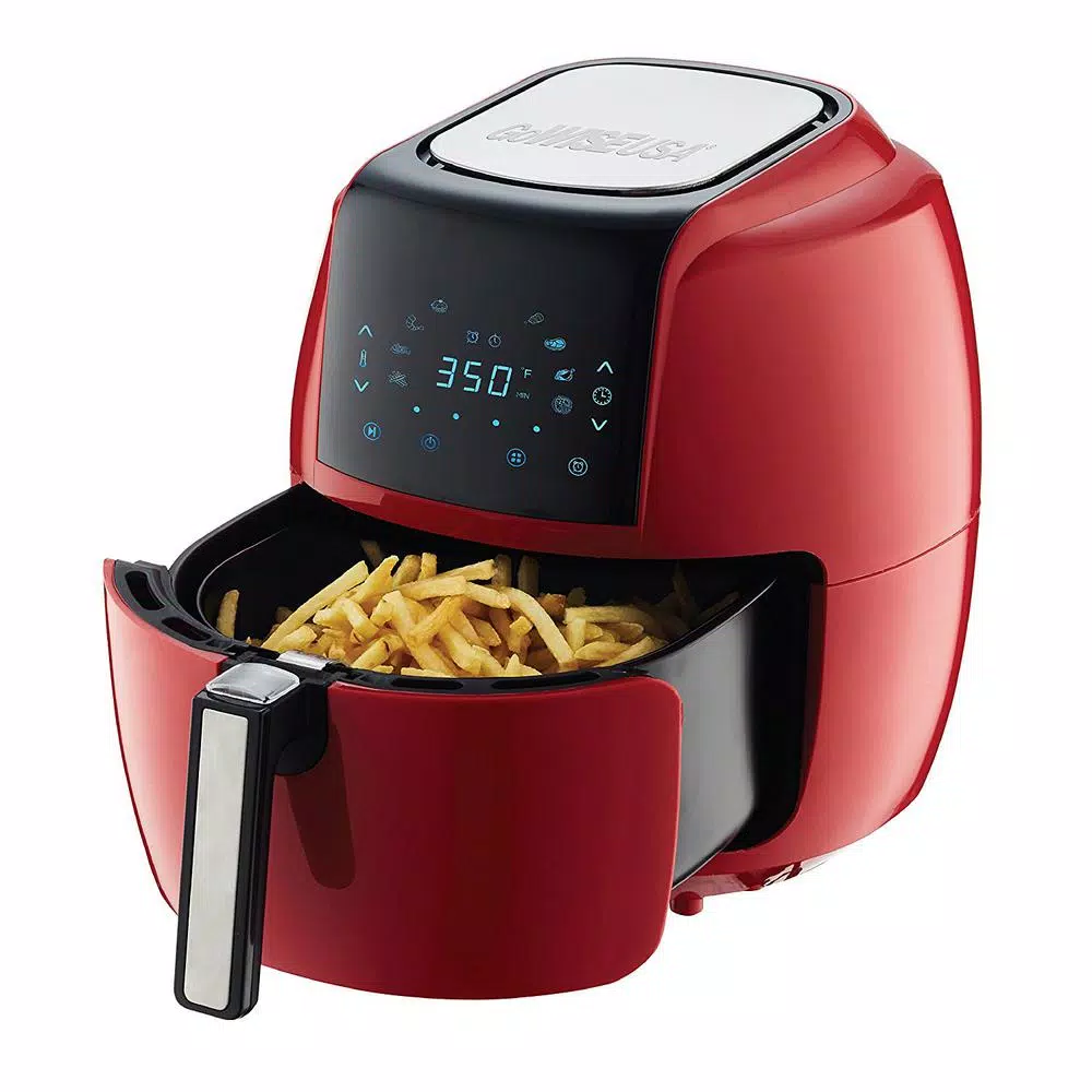 GoWISE USA 5.8 Qt. XL Electric Air Fryer, 8-in-1 Rapid Air Circulation, Chili Red