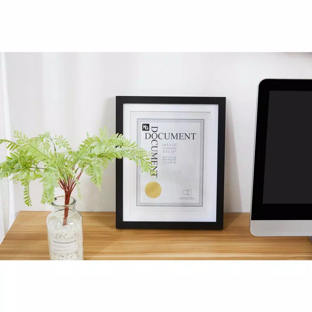 KG Kieragrace KG Morgan Double Mat Photo Frame, Black, 11.5 x 14 in. (Holds 8.5 x 11 in. Document)