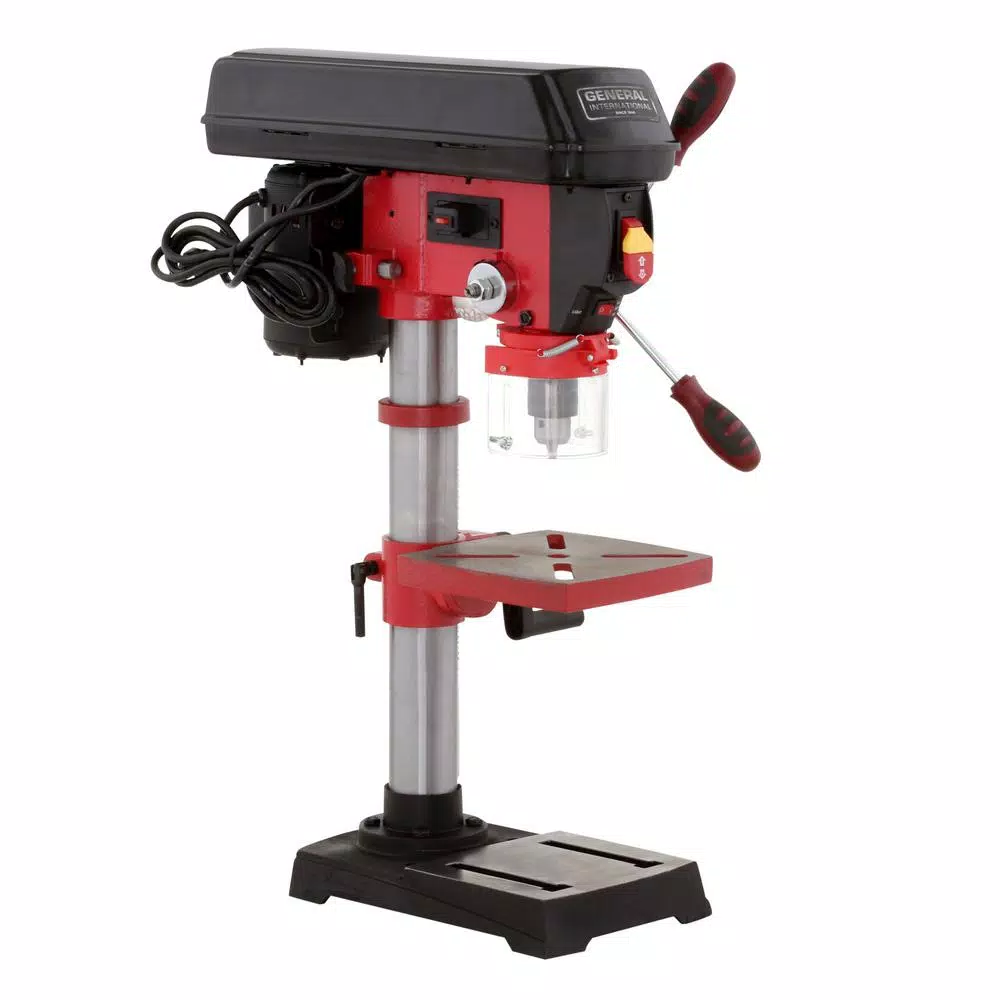 General International 10 in. Drill Press with 5-Speed Variable Control, Laser Guide, and LED Light