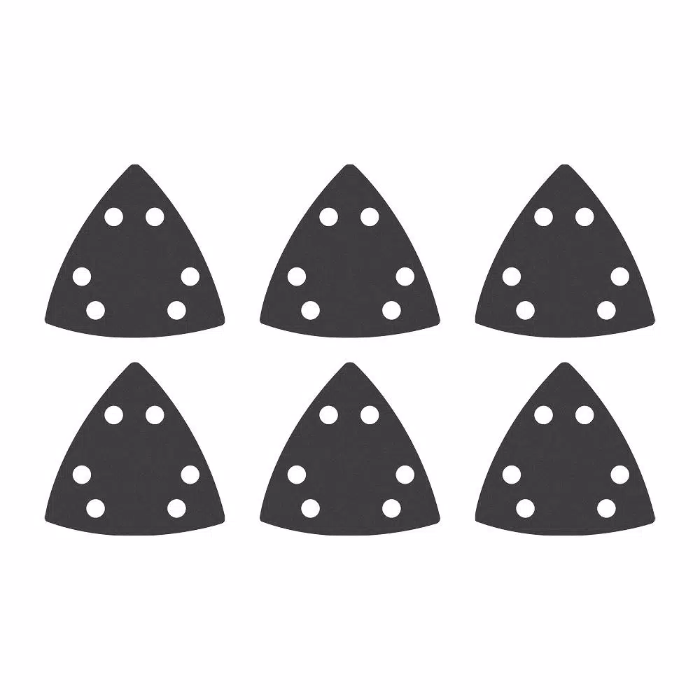 Milwaukee 3-1/2 in. 80-Grit Triangle Sandpaper for Oscillating Multi-Tools, OPEN-LOK Universal Fit (6-Pack)